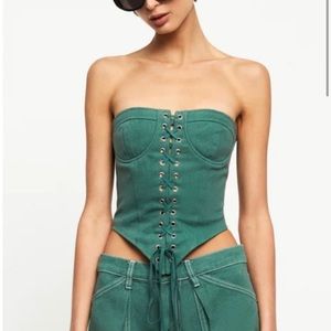 Lioness East Gate Corset strapless crop forest green size Large.